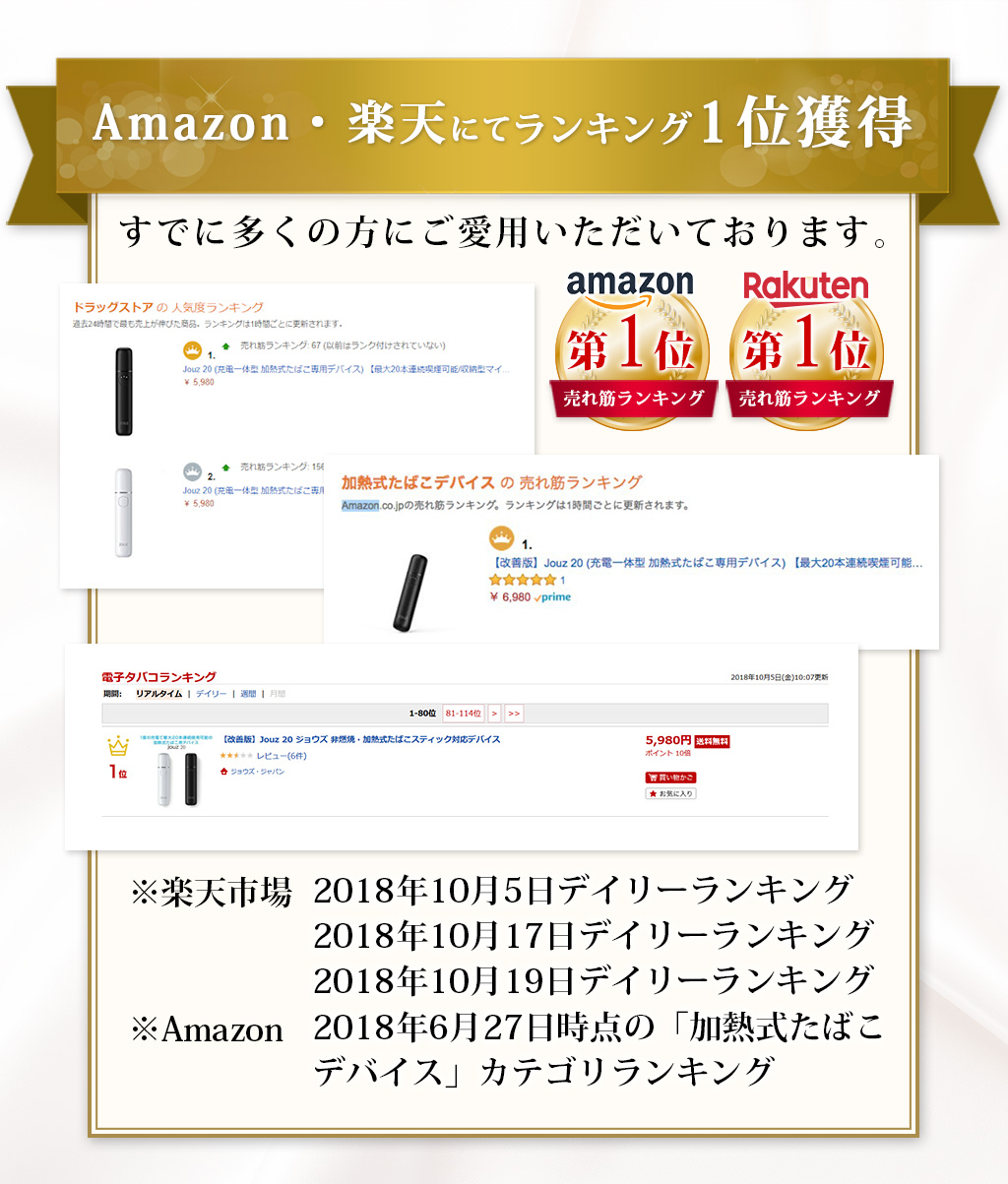 Amazon・楽天にてランキング1位獲得