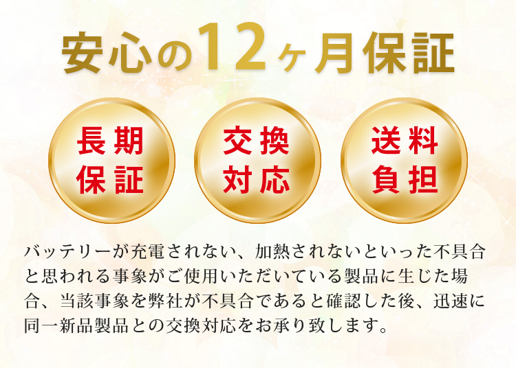 安心の12ヶ月保証