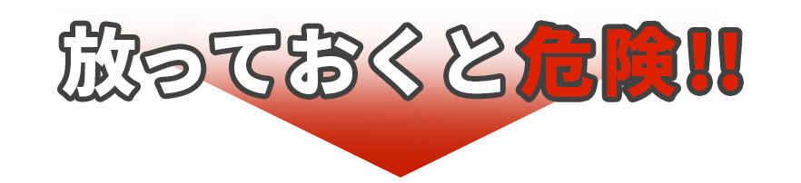 放っておくと危険!!