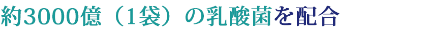 約3000億（1袋）の乳酸菌を配合